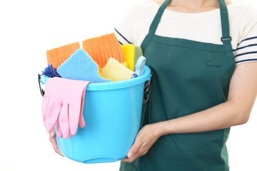 Carpet cleaning team preparing equipment before a service appointment