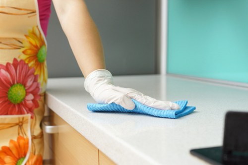 Team member reviewing a carpet cleaning complaint and service notes